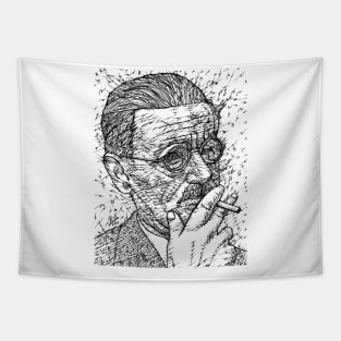 JAMES JOYCE - ink portrait .2 Tapestry