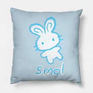 Smol Crayon Bunny - Cute Kawaii Simple Doodle Art Pillow