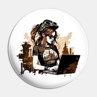 Steampunk Coder - 2 - A fusion of old and new technology Pin