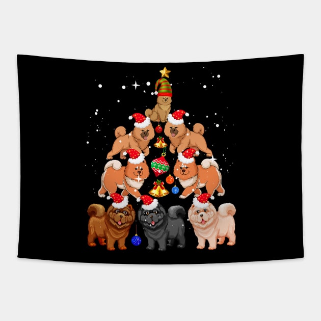 Chow Chow Christmas Tree Tapestry by IainDodes