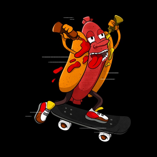 Hotdog Skater Funny Skating Bratwurst by Foxxy Merch