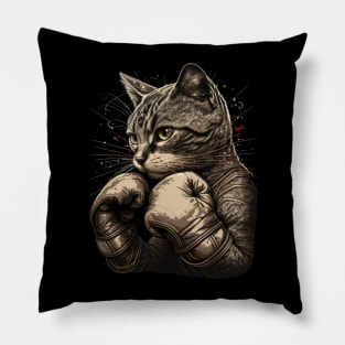 Boxing Cat Boxer Kitten Funny Cat Graphic Pillow