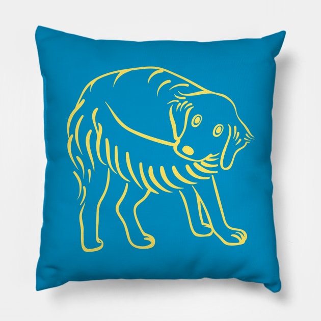 Cute Golden Retriever Pillow by illucalliart