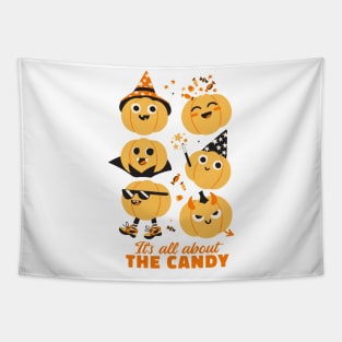 Candy Quest Pumpkins Tapestry