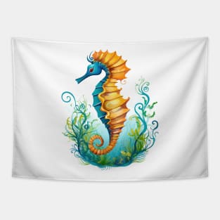 Watercolor Seahorse Tapestry