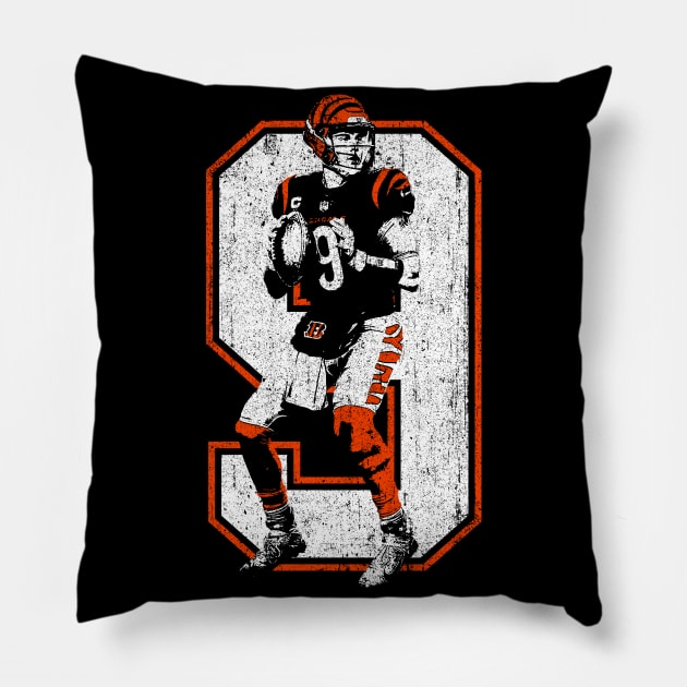 Joe Burrow Pillow by huckblade