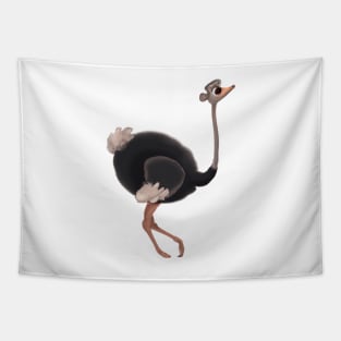 Cute Ostrich Drawing Tapestry