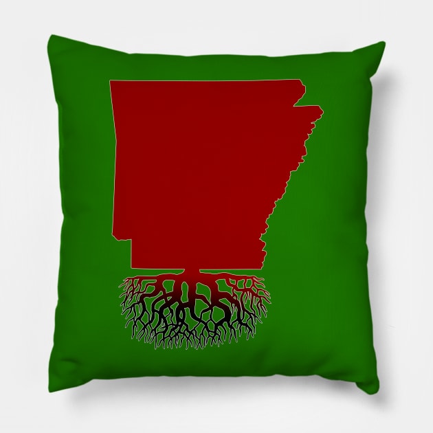 Arkansas Map with Roots for Arkansas Families Pillow by Arkansas Shop