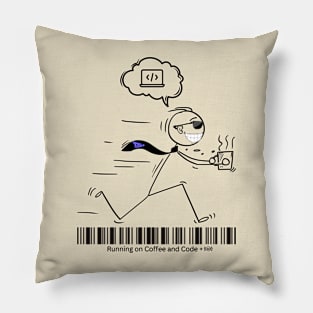 Running on Coffee and Code Pillow