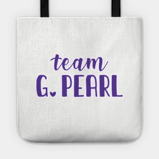 Team G. Pearl - purple text Tote