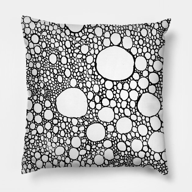 Dots pattern / circle pattern (black on white) Pillow by Saputello