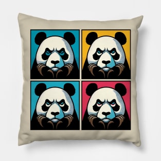 Pop Annoyed Panda - Funny Panda Art Pillow