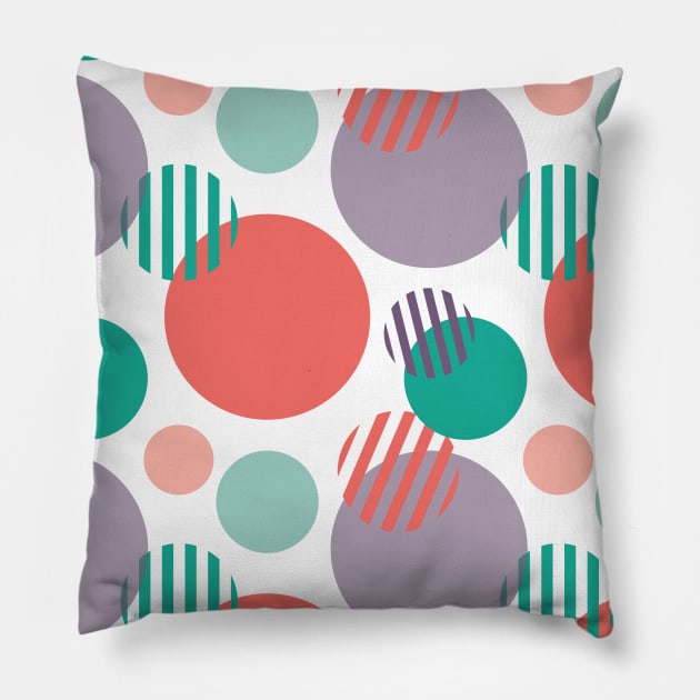 Circle Seamless Pattern 044#001 Pillow by jeeneecraftz