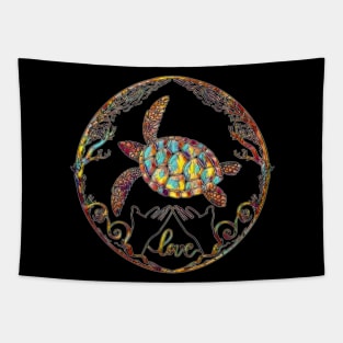 Sea Turtle Love Tapestry