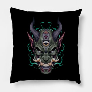 Japanese Black Dragon Yokai Mask Pillow