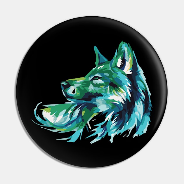 Abstract Wolf Design Pin by RKP'sTees