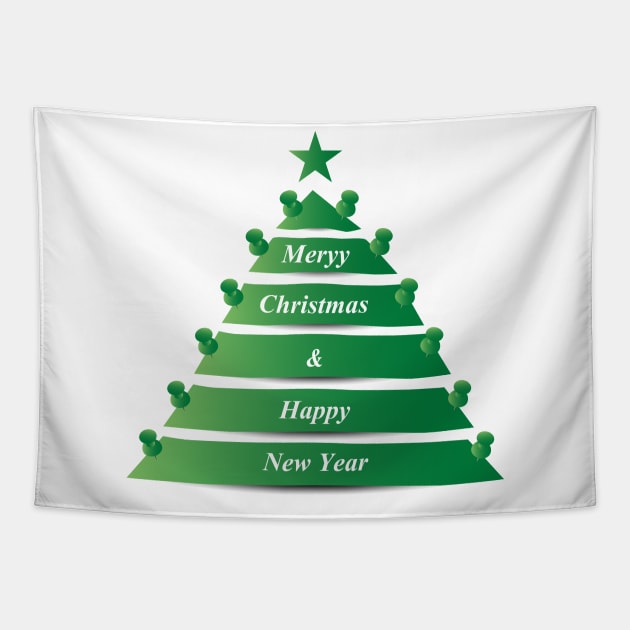 Green Christmas tree Tapestry by grafart