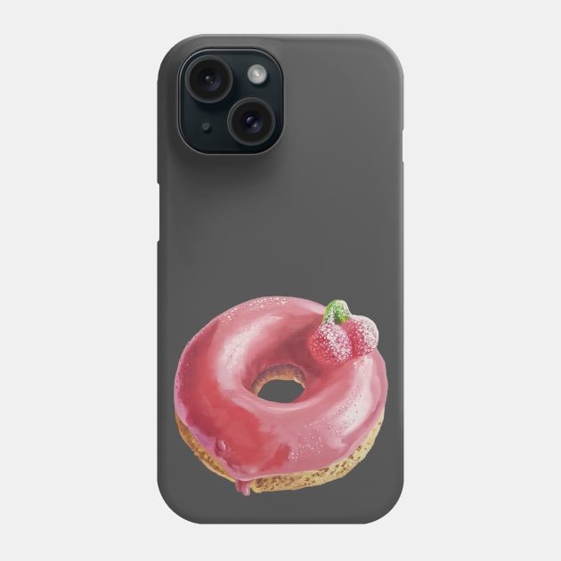 Cherry Donut Painting (no background) Phone Case by EmilyBickell