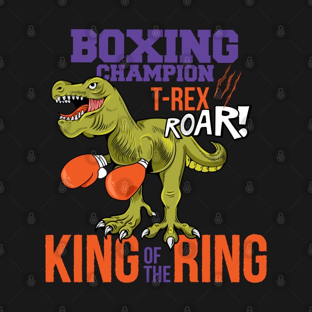 T Rex Boxing Roar Illustration by Mako Design 