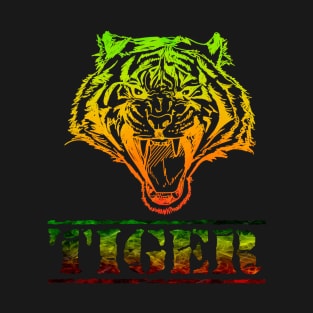 tiger:Reggae-style tiger stripe design T-Shirt