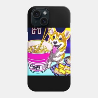 Corgi Eating Ramen Noodle Soup. Phone Case