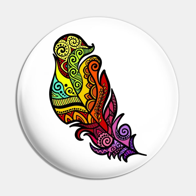Zentangle feather Pin by ComPix