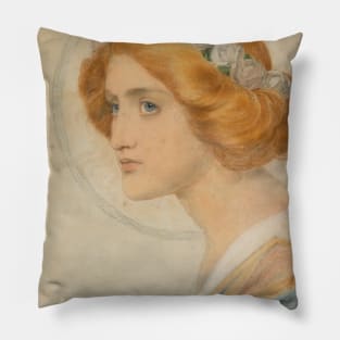 St. Dorothy by Frederick Sandys Pillow