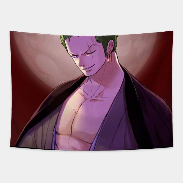 One Piece Roronoa Zoro Tapestry by Zoe Latkin