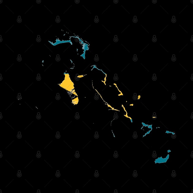 Bahamian Flag Map - Bahamas Islands by Historia