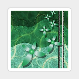 Emerald Scrapbooking Fractal Floral Magnet