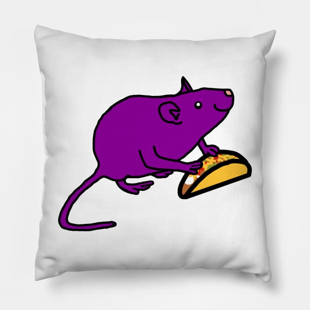 Funny Rat with Taco Pillow by ellenhenryart