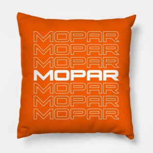 Mopar repeat - White print Pillow