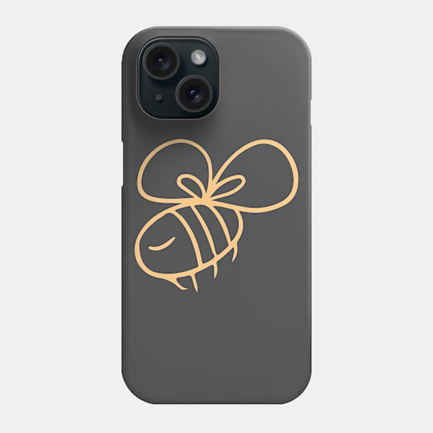 Cute bee orange outline Phone Case by Happycactus