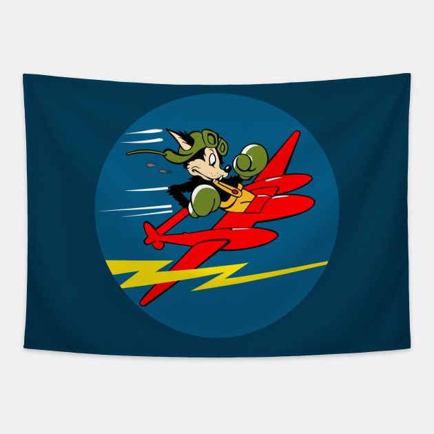 428th P-38 Fighter Squadron WWII Insignia Tapestry by Mandra