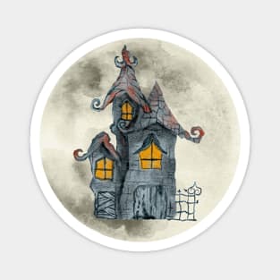 Haunted House Moon Magnet