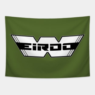 WEIRDO - Logo - White with black lettering - Dark Olive Tapestry