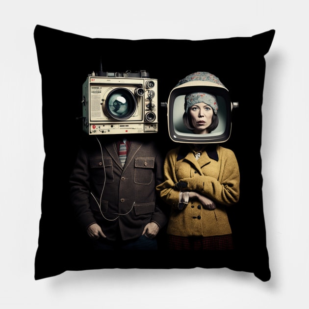 Person, Woman, Man, Camera, TV (no icons) Pillow by AI-datamancer