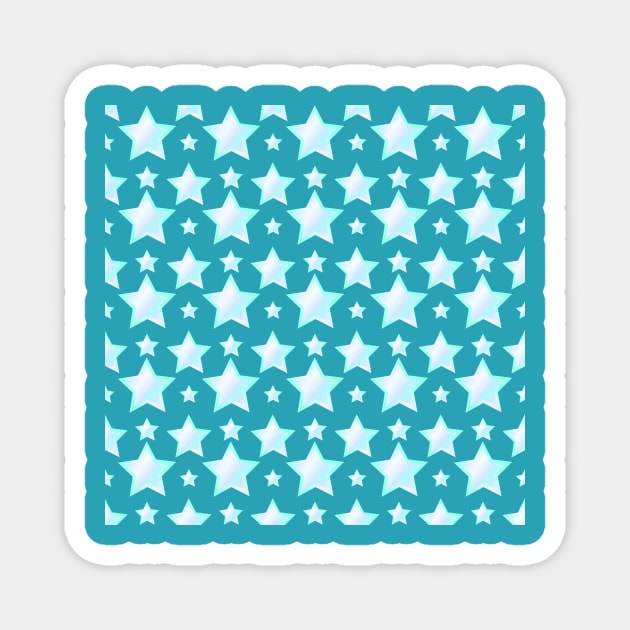 Teal and Aqua Stars Pattern by Cheeky Witch Magnet by Cheeky Witch