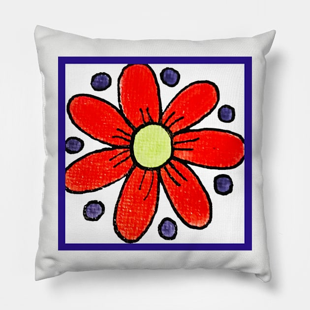 Groovy Flower #6 Pillow by ErinBrieArt