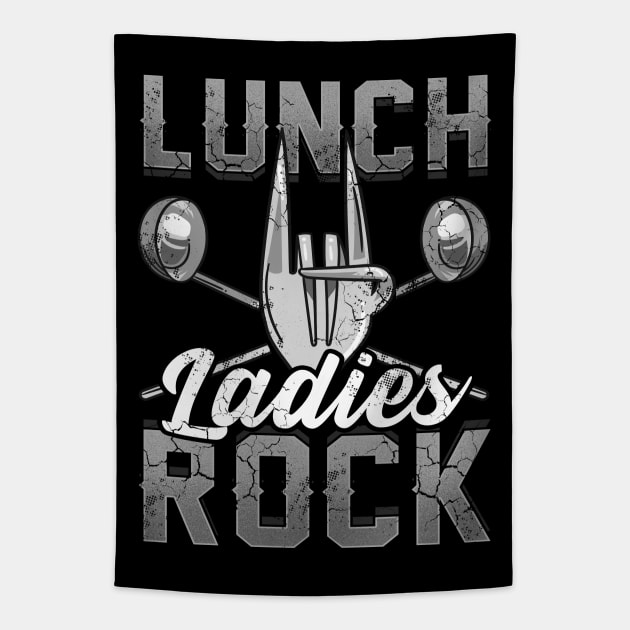 Lunch Ladies Rock Lady Cafeteria Worker Back To School Tapestry by E