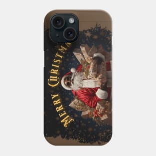 Santa Claus with sunglasses holding bag of gifts Phone Case