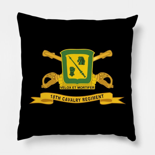 18th Cavalry Regiment w Br - Ribbon Pillow by twix123844