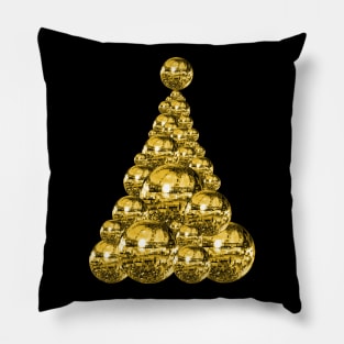 Glittering Gold Disco Ball Christmas Tree Pillow