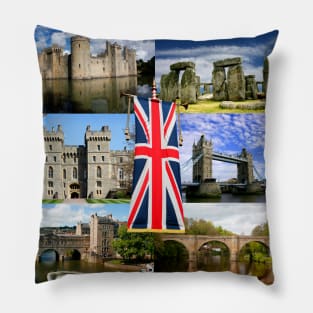 Great British History Collage Pillow