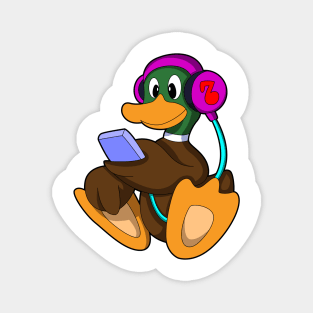 Duck with Phone & Headphone Magnet