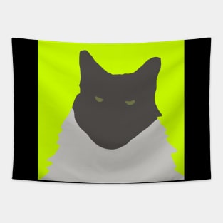 Abstract Cat on Yellow Tapestry