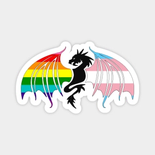 Gay + Trans Pride Dragon Magnet