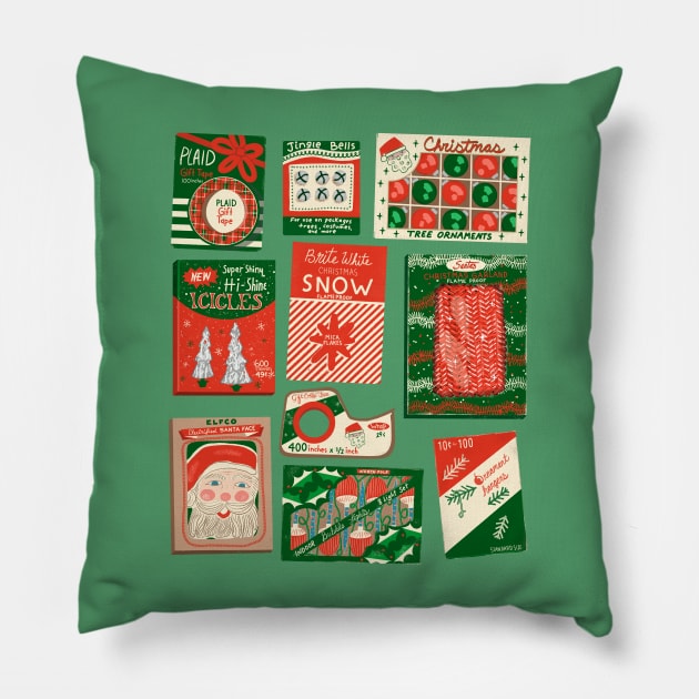 Vintage Christmas Decoration Packaging Pillow by jenblove