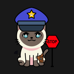 Cute siamese cat is a police T-Shirt