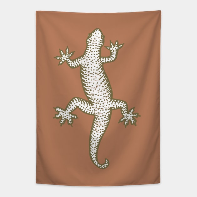 Rock Climbing Lizard Tapestry by GeeTee